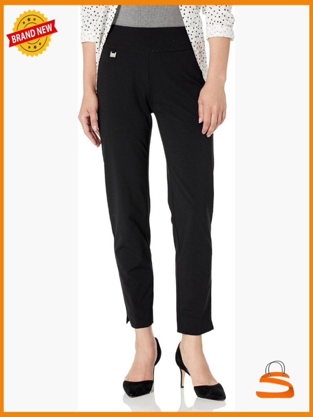 Petite Pull On Knit Easy Fit Ankle Pants Size 8P Tummy Control Mid Rise